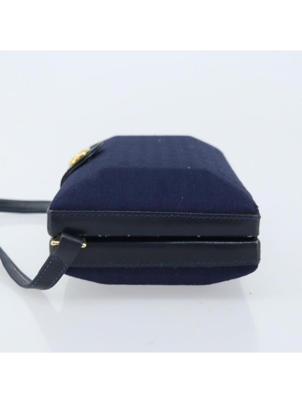 Authentic GUCCI Micro GG Supreme Shoulder Bag Navy Gold - Picture 12 of 16